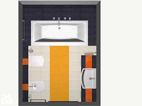 Aranżacje wnętrz - : Łazienka grafitowa z nutą pomarańczy - Unicad Design. Przeglądaj, dodawaj i zapisuj najlepsze zdjęcia, pomysły i inspiracje designerskie. W bazie mamy już prawie milion fotografii!