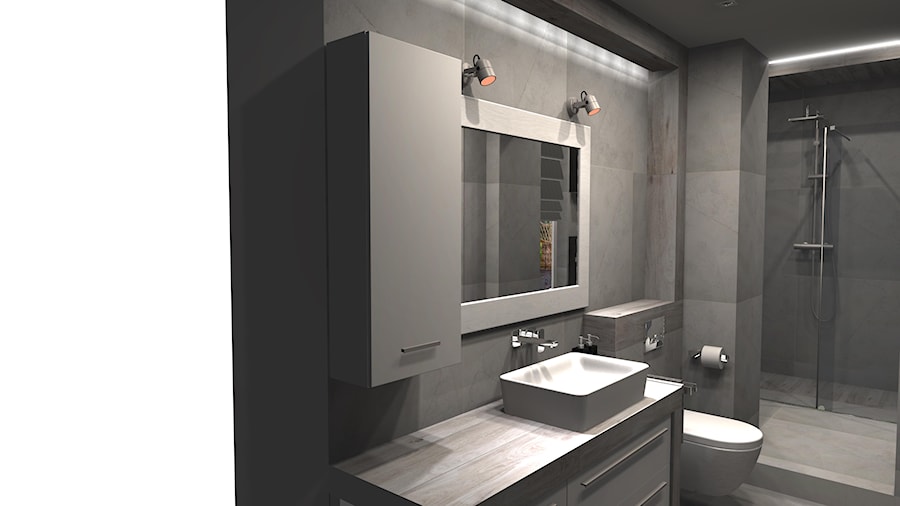 Łazienka w szarościach - Łazienka, styl nowoczesny - zdjęcie od Unicad Design