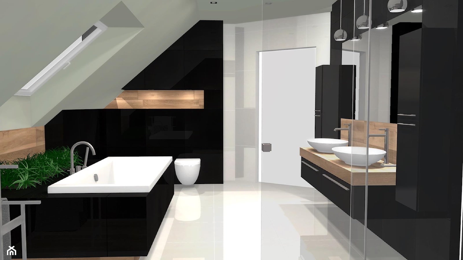 Czarna elegancka łazienka - Łazienka, styl nowoczesny - zdjęcie od Unicad Design - Homebook