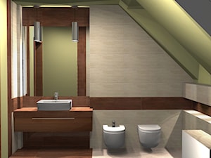 Łazienka z elementami drewna - zdjęcie od Unicad Design