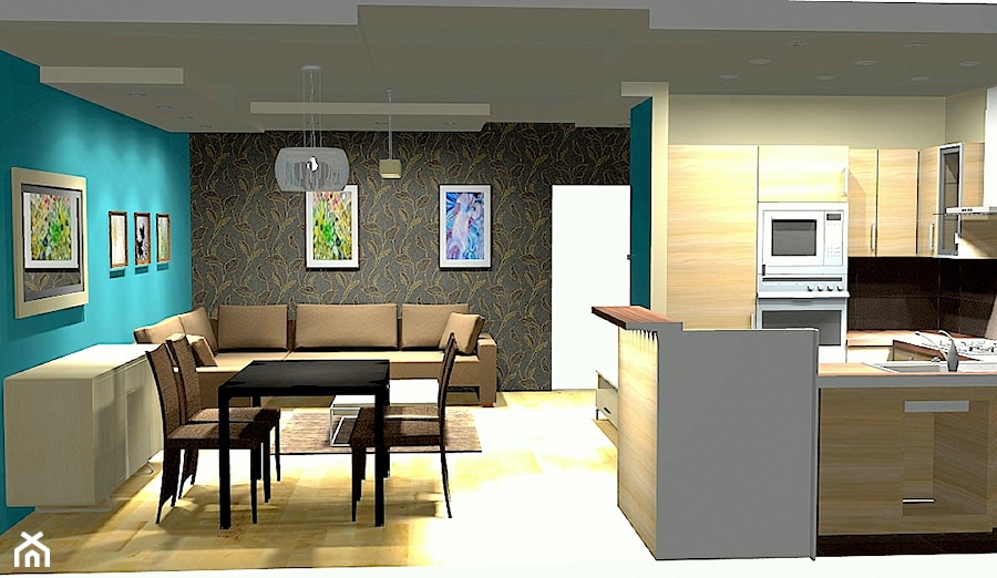 mieszkanie z turkusem - zdjęcie od Unicad Design