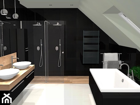 Aranżacje wnętrz - Łazienka: Czarna elegancka łazienka - Łazienka, styl nowoczesny - Unicad Design. Przeglądaj, dodawaj i zapisuj najlepsze zdjęcia, pomysły i inspiracje designerskie. W bazie mamy już prawie milion fotografii!