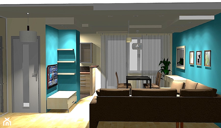 mieszkanie z turkusem - zdjęcie od Unicad Design