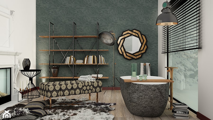 Salon kąpielowy - Średnia jako pokój kąpielowy łazienka z oknem, styl nowoczesny - zdjęcie od creo-architektura wnetrz