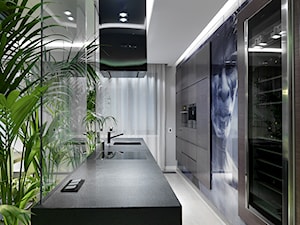 apartament Włochy - Średnia duża otwarta z zabudowaną lodówką kuchnia jednorzędowa z wyspą lub półwyspem, styl nowoczesny - zdjęcie od ON/OFF Architekci