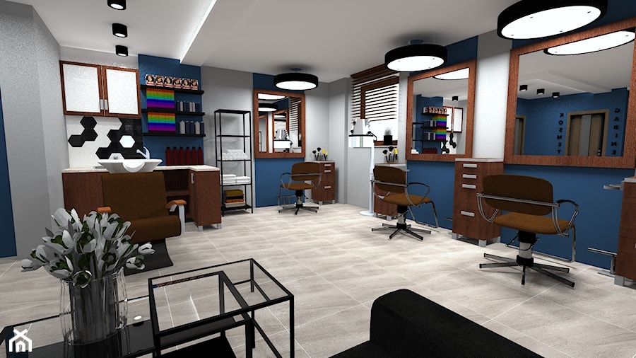 Salon fryzjerski - Wnętrza publiczne, styl nowoczesny - zdjęcie od EŻ ARCHITECT Pracownia architektoniczna Ewelina Żuchowska