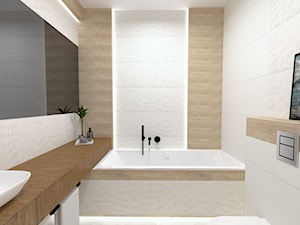 Łazienka w Pakości - Mała bez okna z lustrem łazienka, styl minimalistyczny - zdjęcie od EŻ ARCHITECT Pracownia architektoniczna Ewelina Żuchowska