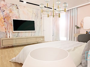 Błękit w pełni -sielsko i Skandynawsko - Średnia beżowa sypialnia, styl nowoczesny - zdjęcie od MdoKwadratu