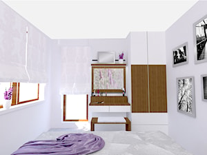 Mieszkanie w fiolecie Pantone 2018 - Średnia biała sypialnia, styl glamour - zdjęcie od MdoKwadratu