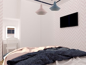 Pink And Blue dla nowoczesnej rodziny - Średnia biała sypialnia, styl skandynawski - zdjęcie od MdoKwadratu