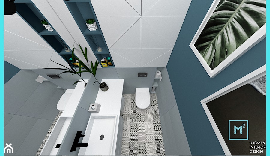 Projekt modern minimalist salon - Mała bez okna z lustrem łazienka, styl minimalistyczny - zdjęcie od MdoKwadratu