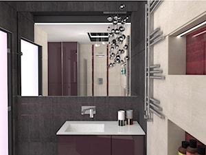 Mieszkanie w fiolecie Pantone 2018 - Średnia na poddaszu bez okna łazienka, styl glamour - zdjęcie od MdoKwadratu