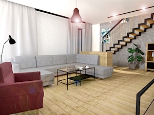 Projekt modern minimalist salon - Średni szary salon, styl minimalistyczny - zdjęcie od MdoKwadratu