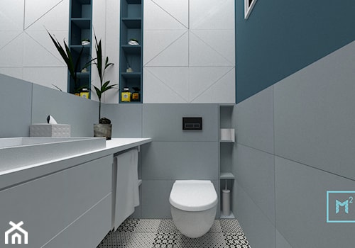 Projekt modern minimalist salon - Mała bez okna z lustrem łazienka, styl minimalistyczny - zdjęcie od MdoKwadratu