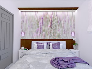 Mieszkanie w fiolecie Pantone 2018 - Mała biała sypialnia, styl glamour - zdjęcie od MdoKwadratu