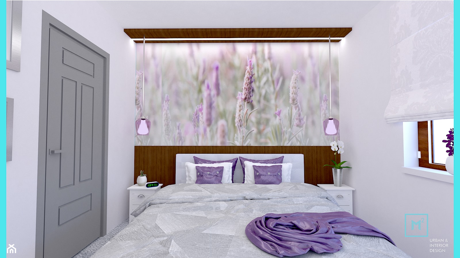 Mieszkanie w fiolecie Pantone 2018 - Mała biała sypialnia, styl glamour - zdjęcie od MdoKwadratu - Homebook
