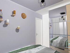 Skandynawskie M3 dla 4 os rodziny z dodatkiem koloru - Mała biała szara sypialnia, styl minimalistyczny - zdjęcie od MdoKwadratu