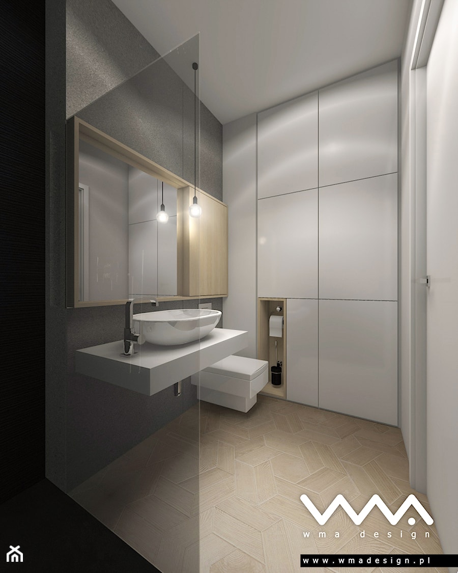 łazienka z czarnym akcentem - zdjęcie od WMA Design