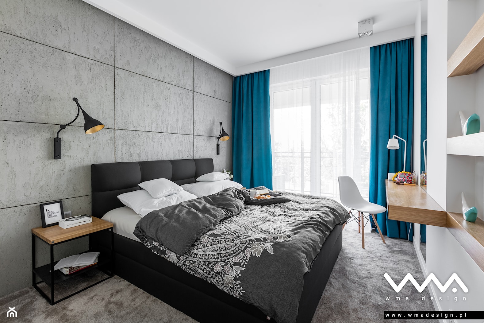 sypialnia z betonem - zdjęcie od WMA Design - Homebook