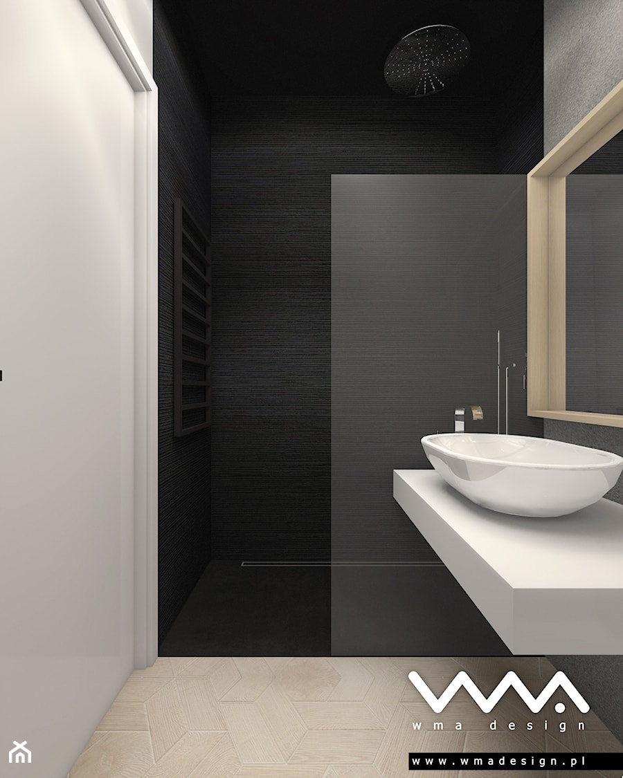 łazienka z czarnym akcentem - zdjęcie od WMA Design