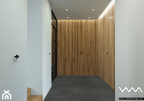 projekt wnętrz domu | Warszawa - Średni beżowy biały hol / przedpokój, styl nowoczesny - zdjęcie od WMA Design