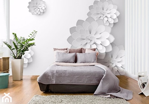 Nowoczesny przytulny styl. - Średnia biała sypialnia, styl glamour - zdjęcie od Kwiat1234