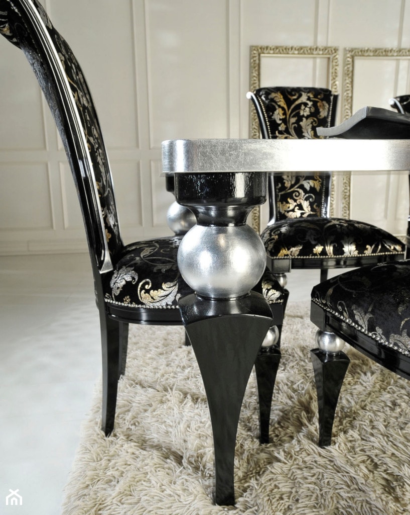 Czarno srebrne Krzesła Włoskie Glamour - zdjęcie od Green Valley Meble Premium - Homebook