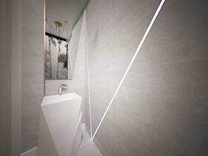 Mieszanka stylów z domieszką medzi w jednym mieszkaniu - Mała bez okna łazienka, styl minimalistyczny - zdjęcie od Latre DESIGN