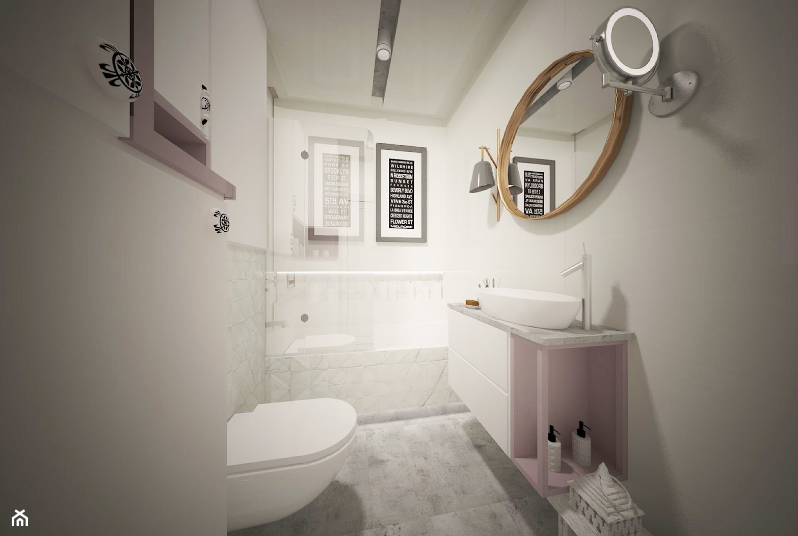 Mieszanka stylów z domieszką medzi w jednym mieszkaniu - Mała łazienka, styl nowoczesny - zdjęcie od Latre DESIGN - Homebook