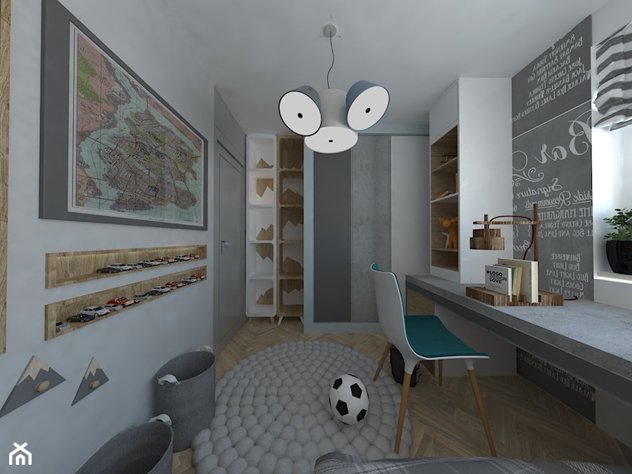 Mieszkanie na Bemowie z akcentem Indigo - Pokój dziecka, styl skandynawski - zdjęcie od Latre DESIGN