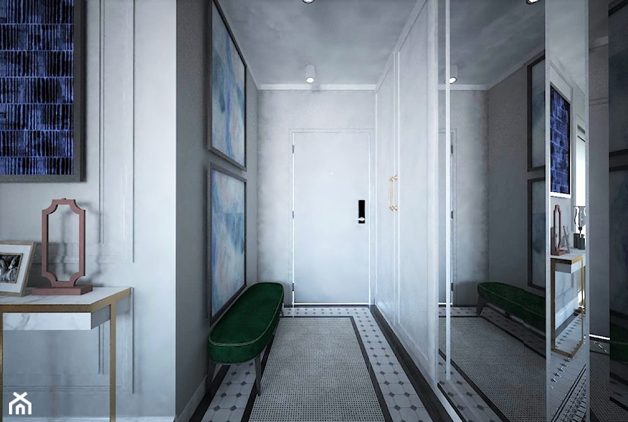 Mieszkanie na Bemowie z akcentem Indigo - Hol / przedpokój, styl nowoczesny - zdjęcie od Latre DESIGN