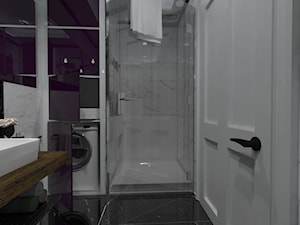 Marmurowa, czarno-biała łazienka - Łazienka, styl glamour - zdjęcie od Latre DESIGN