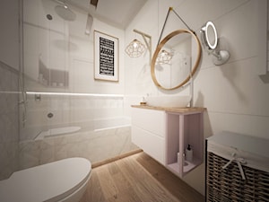Mieszanka stylów z domieszką medzi w jednym mieszkaniu - Mała bez okna łazienka, styl nowoczesny - zdjęcie od Latre DESIGN