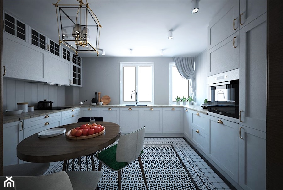 Mieszkanie na Bemowie z akcentem Indigo - Kuchnia, styl prowansalski - zdjęcie od Latre DESIGN