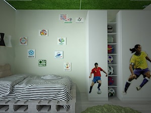 Piłkarski pokój chłopca - Mały biały pokój dziecka dla dziecka dla nastolatka dla chłopca dla dziewczynki - zdjęcie od Latre DESIGN