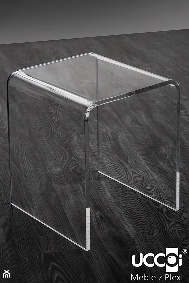 U-kształtny taboret UCCOI® - zdjęcie od UCCOI® Future Furniture - producent szklanych MEBLI i DEKORACJI (idealnie przezroczyste szkło akrylowe) Lucite FURNITURE and DECORATIONS. Custom worldwide manufacture
