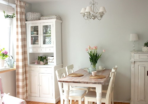 Salon - Średni biały salon z jadalnią, styl rustykalny - zdjęcie od Joanna Bryk - My little white home