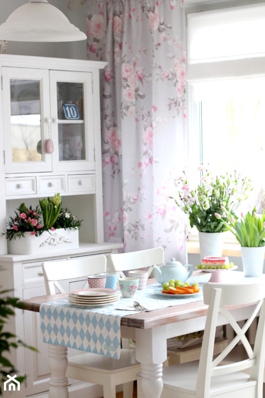 Salon - Średnia szara jadalnia jako osobne pomieszczenie, styl rustykalny - zdjęcie od Joanna Bryk - My little white home