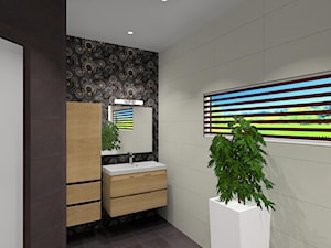 Projekt łazienki w kolorze grafitowym - Łazienka, styl nowoczesny - zdjęcie od Wystrój Wnętrz