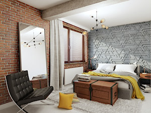 Mieszkanie w Polkowicach - Sypialnia, styl industrialny - zdjęcie od LIL Design