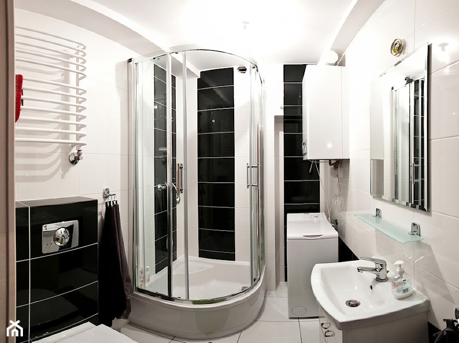 Apartament nad morzem 3 - Mała z pralką / suszarką łazienka, styl nowoczesny - zdjęcie od I&E DESIGN
