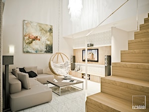 Projekt mieszkanie Leśnica- Wrocław - Salon, styl nowoczesny - zdjęcie od studio BOMBE