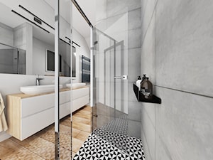 Rembertów - Średnia bez okna z dwoma umywalkami łazienka, styl nowoczesny - zdjęcie od mamplan