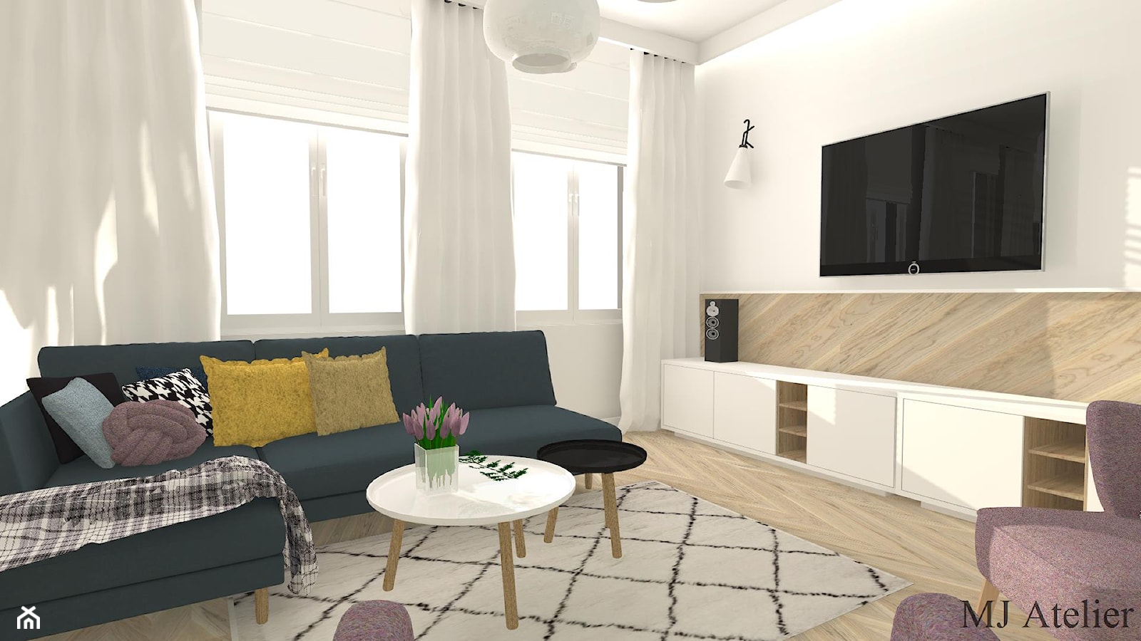 Apartament z XIX w. - Średni biały salon, styl tradycyjny - zdjęcie od mj-atelier.com - Homebook