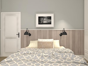 sypalnia w szarości cz 2 - Mała szara sypialnia, styl prowansalski - zdjęcie od mj-atelier.com
