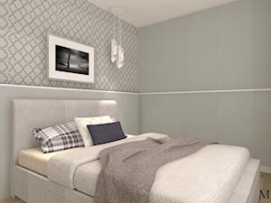 Sypialnia w szarości - Mała biała sypialnia, styl tradycyjny - zdjęcie od mj-atelier.com
