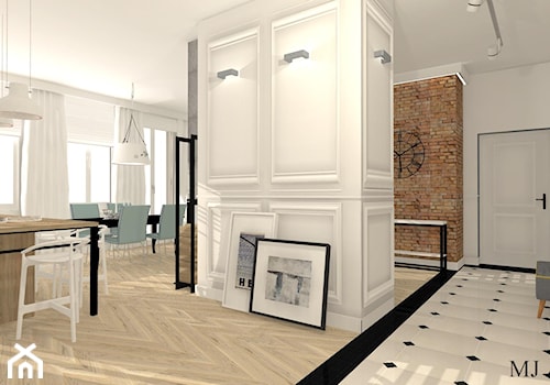 Apartament z XIX w. - Średni szary hol / przedpokój, styl tradycyjny - zdjęcie od mj-atelier.com