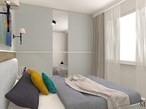Sypialnia z charakterem - Mała szara sypialnia, styl tradycyjny - zdjęcie od mj-atelier.com