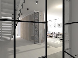 LOFT w wersji SOFT - Średni biały hol / przedpokój, styl industrialny - zdjęcie od mj-atelier.com