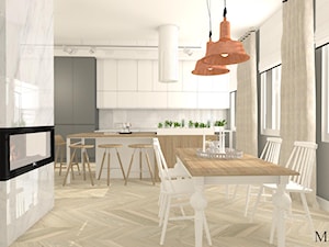 Apartament z czernią - Średnia szara jadalnia jako osobne pomieszczenie, styl nowoczesny - zdjęcie od mj-atelier.com